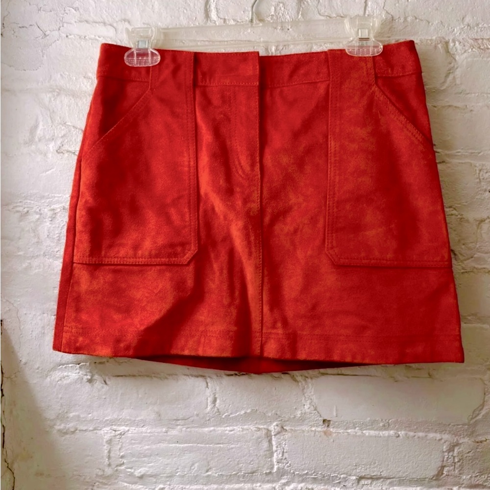 Red Hot Suede Skirt. J.Crew Utility/Cargo Mini Skirt